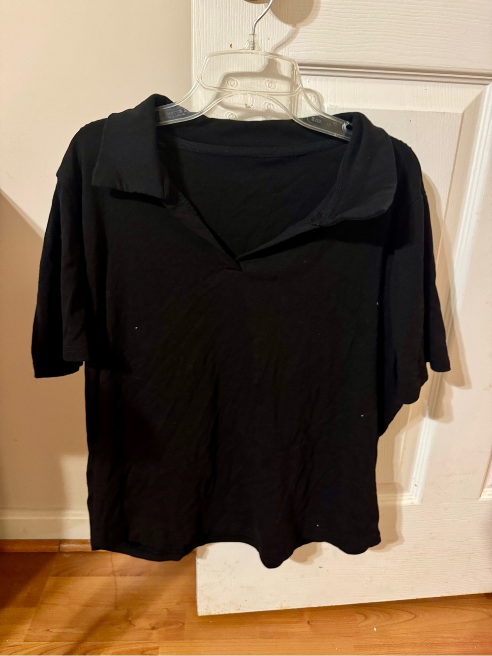 Black Collared Short-Sleeve Polo Shirt